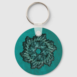 Fractal Christmas Wreath Key Ring