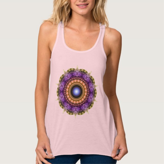 Fractal colorful mandala singlet (Front)