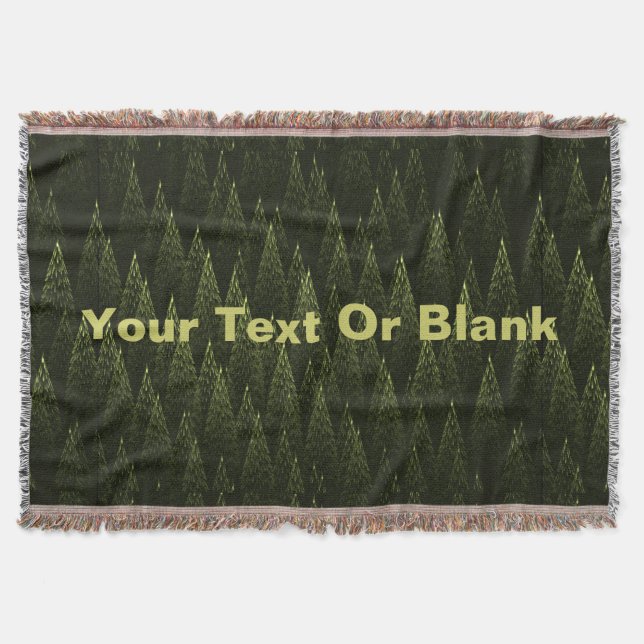 Fractal Conifer Forest Throw Blanket (Front)