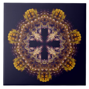 Fractal cross mandala tile