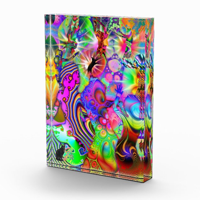 Fractal Dance Colour Illustration Acrylic Block (Right)