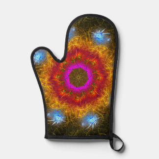 Fractal design bright colours oven mitt