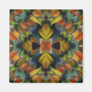 Fractal Design Of Lovebird Feathers Magnet