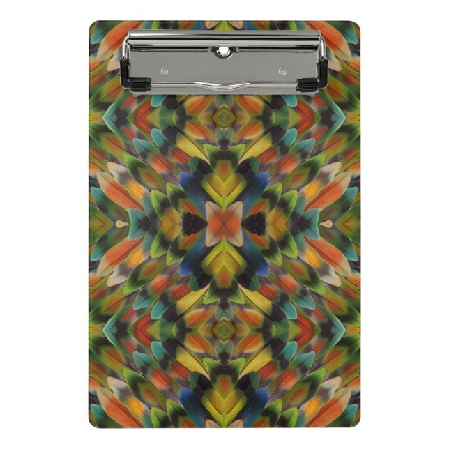 Fractal Design Of Lovebird Feathers Mini Clipboard (Front)