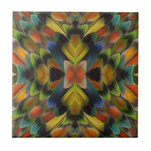 Fractal Design Of Lovebird Feathers Tile