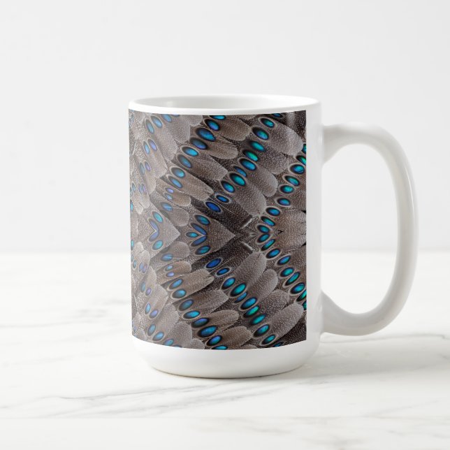 Fractal Design Pheasant Feather Coffee Mug (Right)