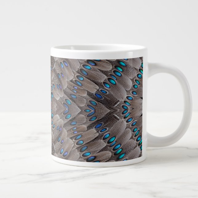Fractal Design Pheasant Feather Large Coffee Mug (Right)