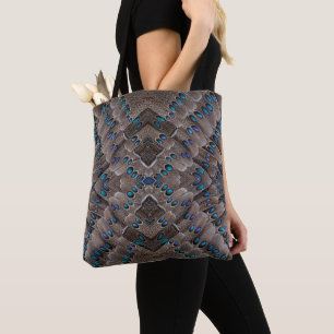 Fractal Design Pheasant Feather Tote Bag