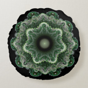 Fractal fancy ornament round cushion