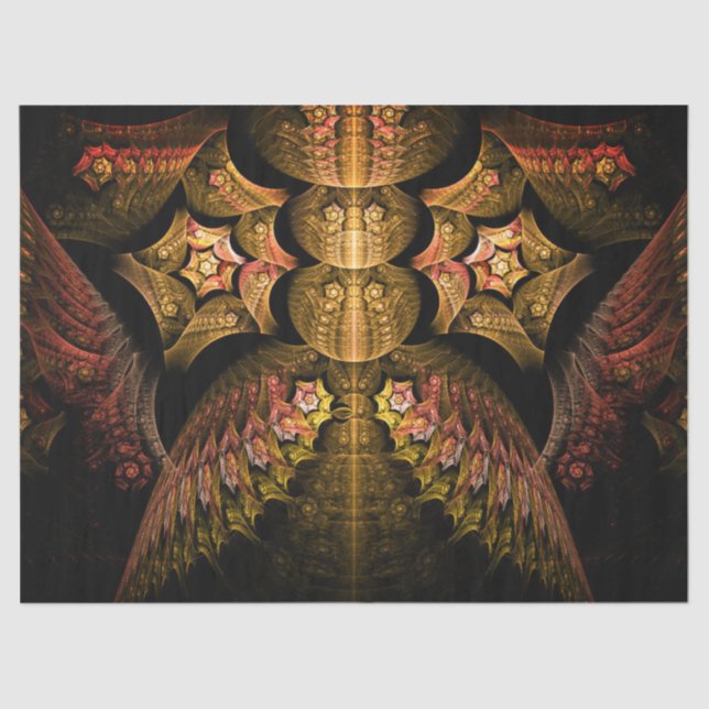 Fractal Fantasy Gold Design Abstract 21 Decoupage Tissue Paper (Front)