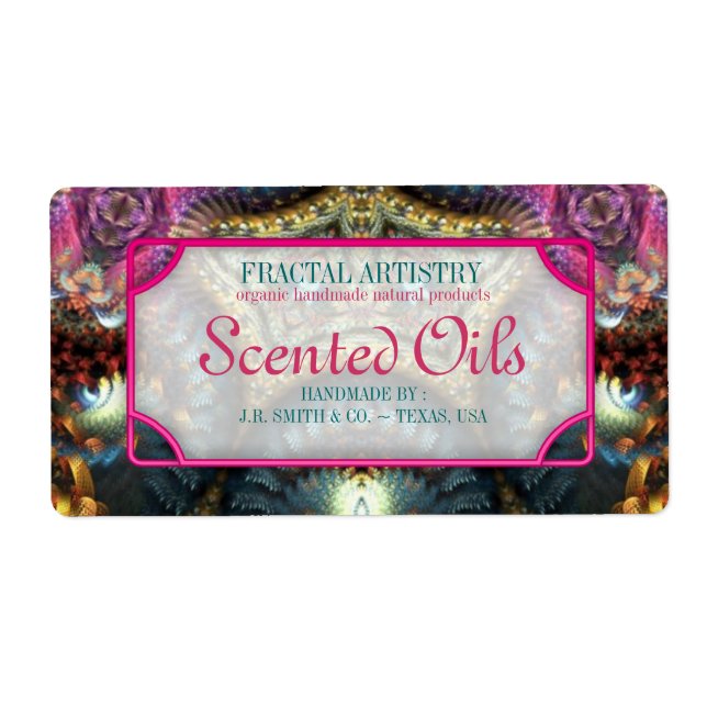 Fractal Fantasy Scented Oils Bottle Labels (Front)