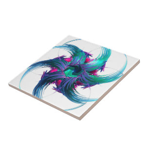 Fractal Fantasy Swirls Ceramic Tile