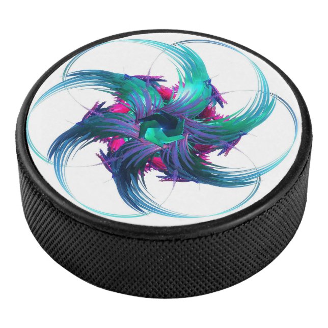 Fractal Fantasy Swirls Hockey Puck (3/4)