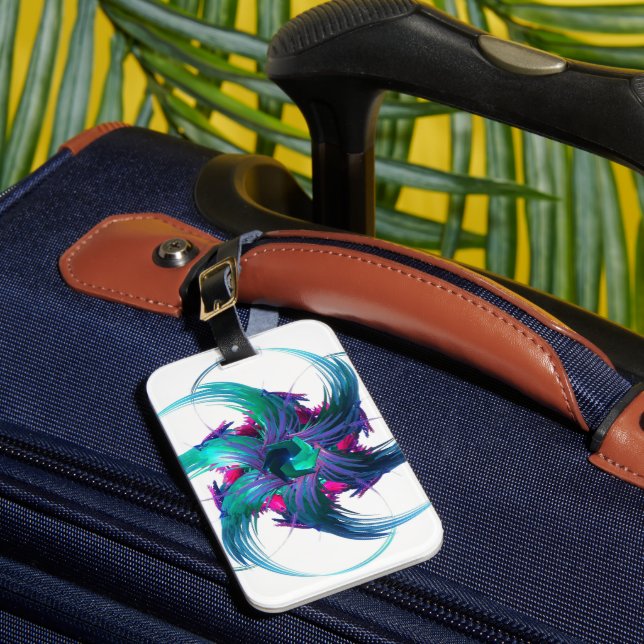 Fractal Fantasy Swirls Luggage Tag (Front Insitu 1)