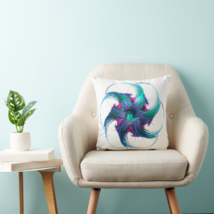 Fractal Fantasy Swirls Throw Cushion