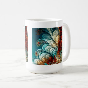 Fractal Feathers Classic Mug, 15 oz Coffee Mug