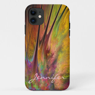 Fractal Feathers & custom Name Case-Mate iPhone Case