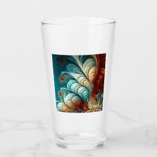 Fractal Feathers Glass Tumbler