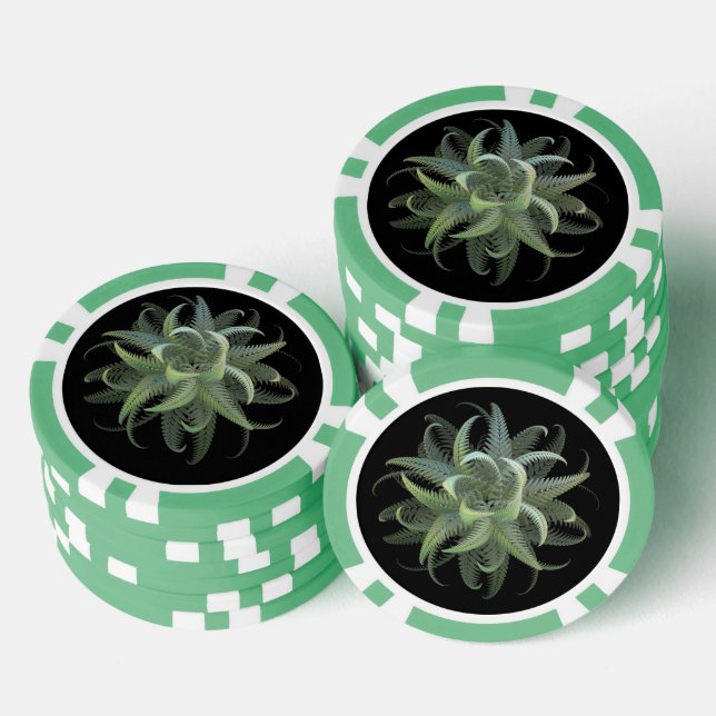 Fractal Fern Bloom  Poker Chips (Stack)