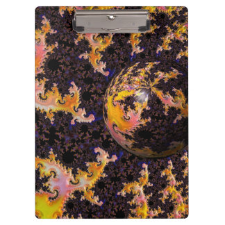 Fractal Firestorm Sphere Clipboard