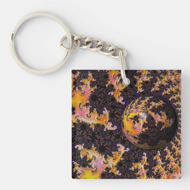 Fractal Firestorm Sphere Key Ring (Front)