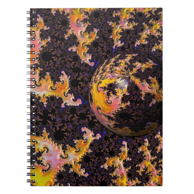 Fractal Firestorm Sphere Notebook (Front)