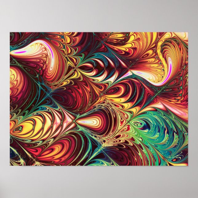 Fractal Fish Pattern Poster (Front)