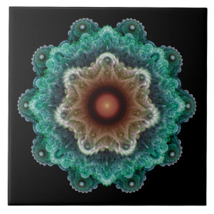 Fractal flamboyant ornament tile