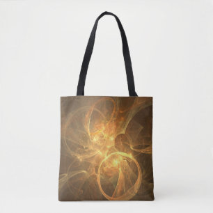 Fractal flame space energy fantasy tote bag
