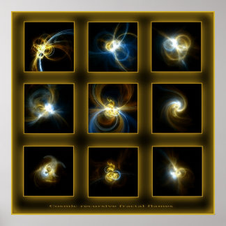 Fractal Flames Comp. - beige Poster