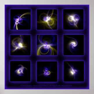 Fractal Flames Comp. - blue Poster