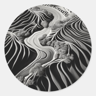 Fractal Flow Classic Round Sticker