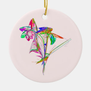Fractal - Flower and Bud Ceramic Tree Decoration