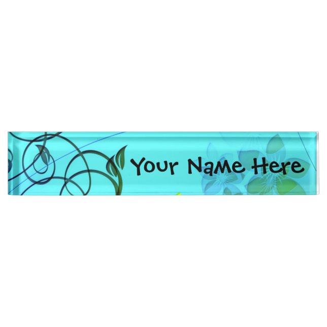 Fractal Flower Elegance Nameplate (Front)