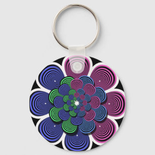 Fractal Flower Key Ring