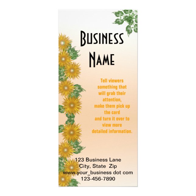 Fractal Flower & Leaf Border Rack Card (Front)