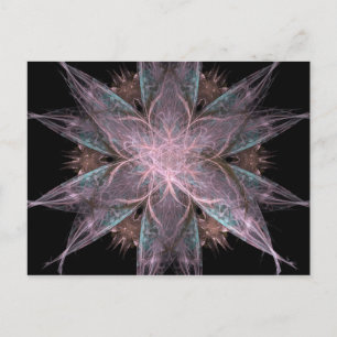 Fractal flower postcard