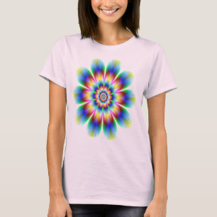 Fractal Flower rainbow Explosion T-Shirt