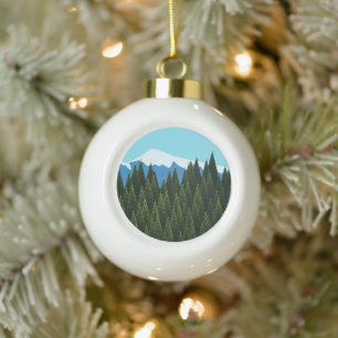 Fractal Forest Ceramic Ball Christmas Ornament