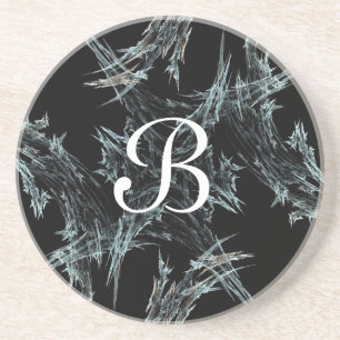 Fractal Frost Series-1---B&W coaster--1 of colour Coaster