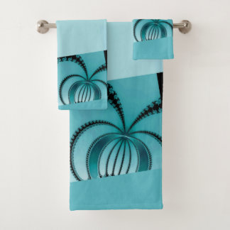 Fractal Garden azure Bath Towel Set