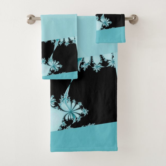 Fractal Garden lagoon Bath Towel Set (Insitu)