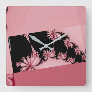 Fractal Garden rose Square Wall Clock