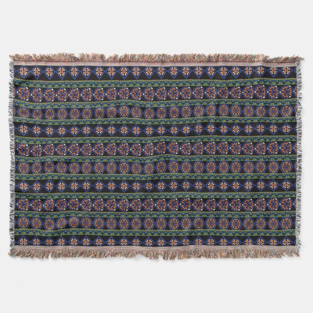 Fractal Geometric Throw Blanket (Front)