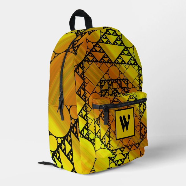 Fractal Geometry Printed Backpack (Back Corner Left)