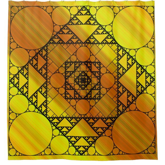 Fractal Geometry Shower Curtain (Front)