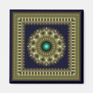 Fractal glaring star ornament magnet