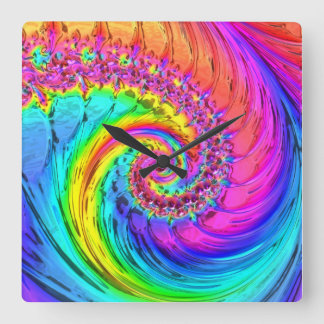 Fractal Glass 6 Numeral Options Wall Clocks