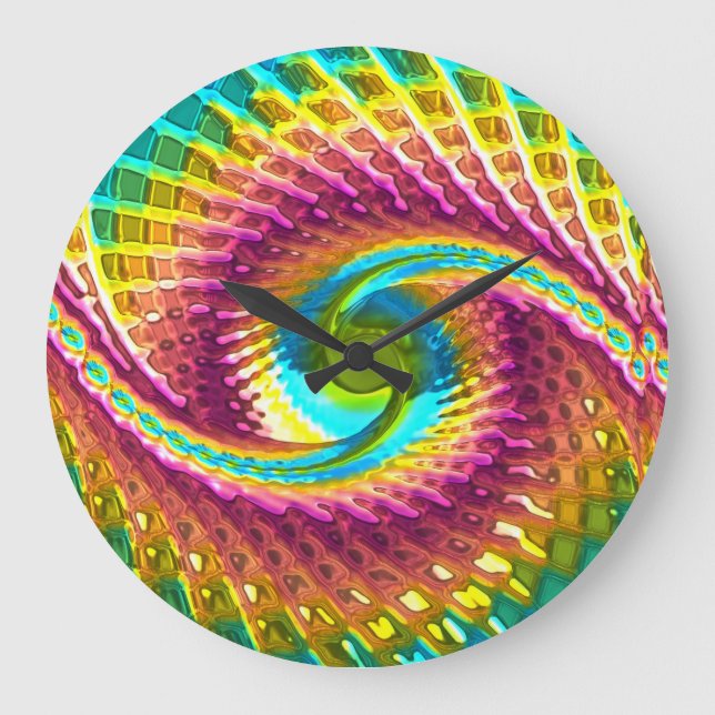 Fractal Glass 7 Numeral Options Wall Clocks (Front)