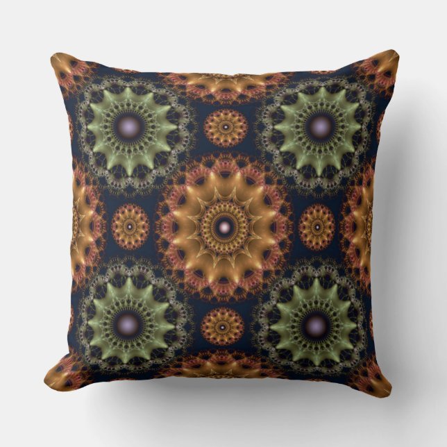 Fractal glossy frilly star pattern cushion (Front)